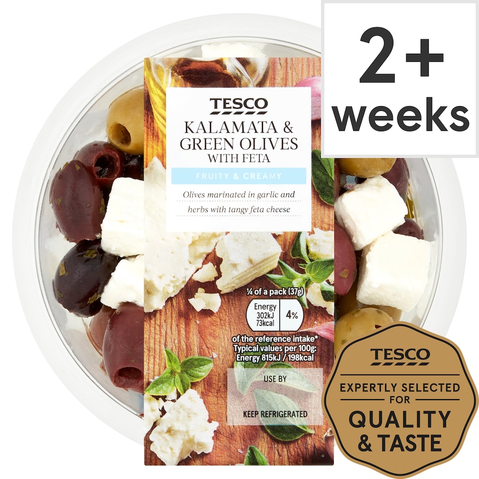 Tesco Kalamata Green Olives Feta 150G Tesco Groceries