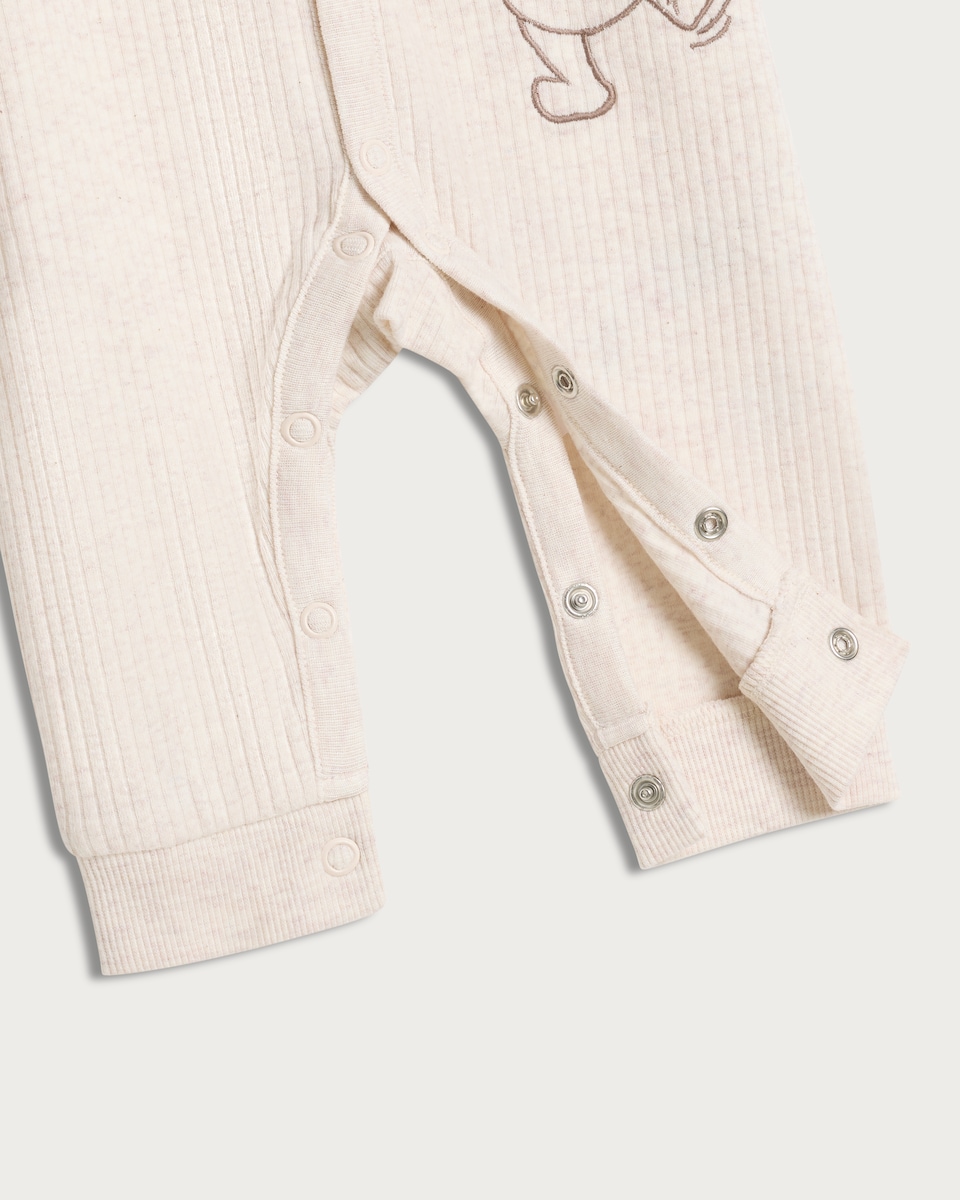 image 1 of Disney Winnie the Pooh 2-Piece Cotton Rich All-in-one and Hat Set in Stone