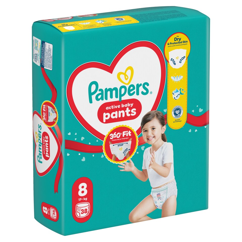 image 1 of Pampers Active Baby Pants Size 8, 38 Nappies, 17kg+