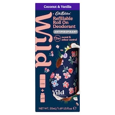 Wild & Cath Kidston Coconut & Vanilla Refillable Roll On Deodorant Antiperspirant 50ml