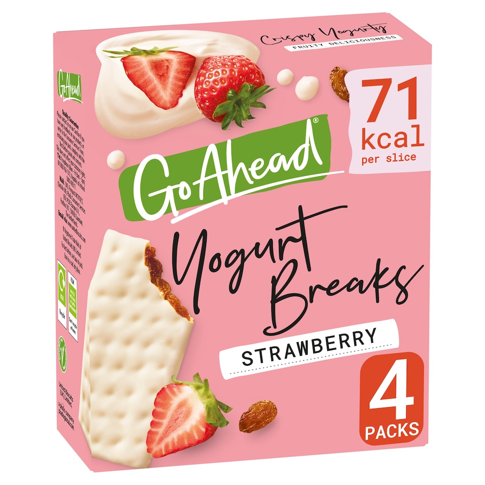 image 1 of Go Ahead Strawberry Fruit Yogurt Breaks Snack Bars Multipack 4 x 35.5g