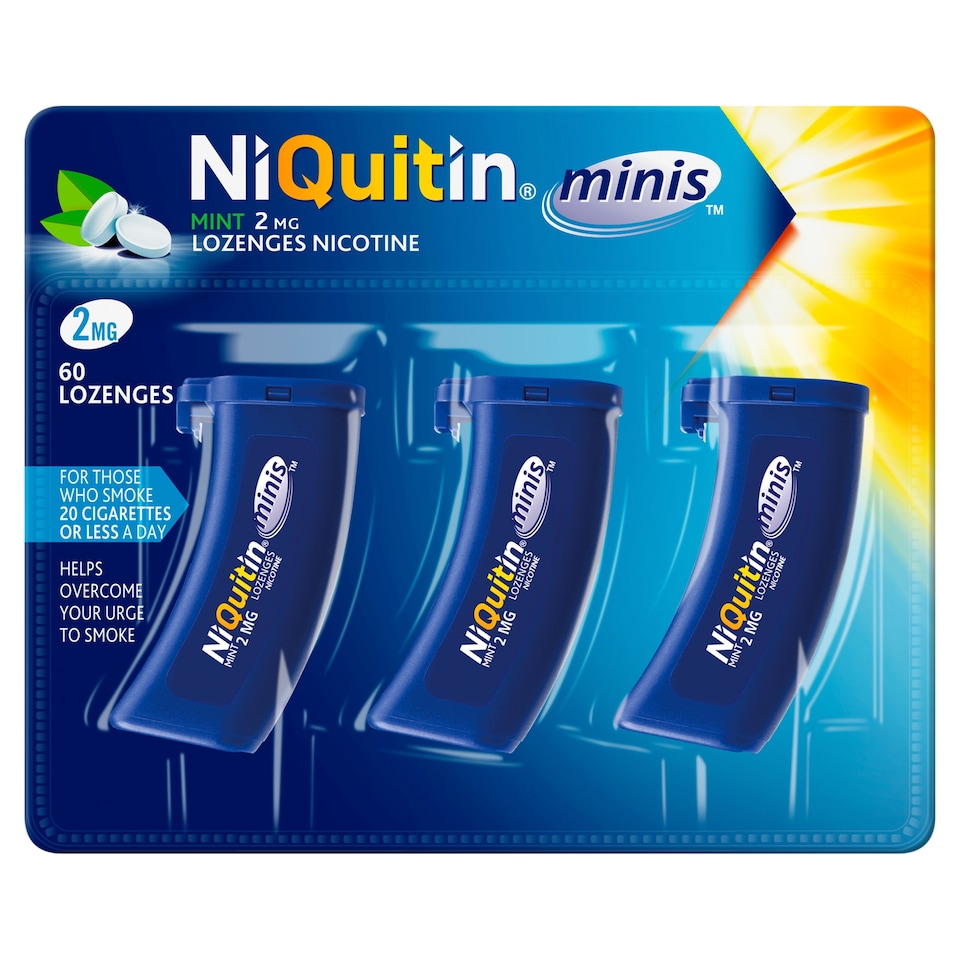 image 1 of NiQuitin Mini's 2mg Nicotine Lozenges - Mint 60s