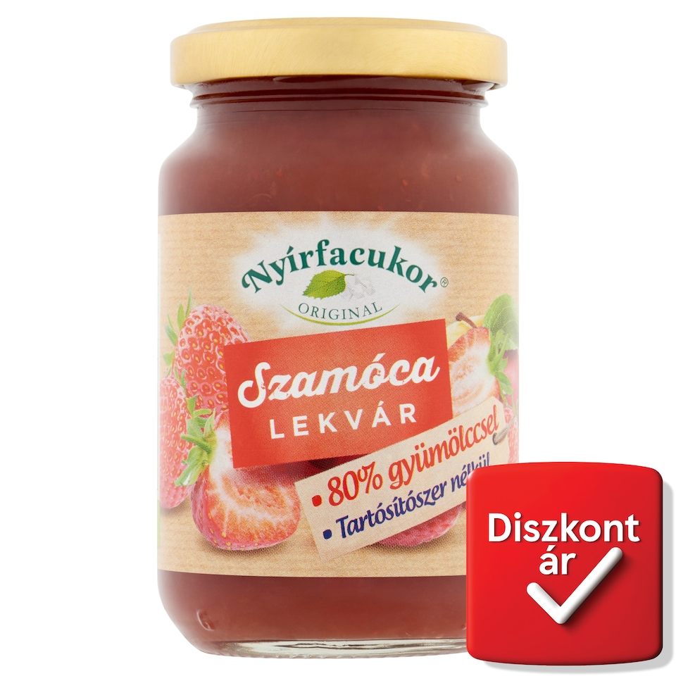 Nyírfacukor Original szamóca-alma lekvár édesítőszerrel 230 g  1. kép