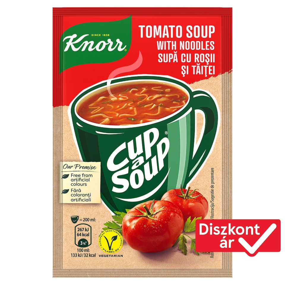Knorr Cup a Soup intant paradicsomleves tésztával 19 g
