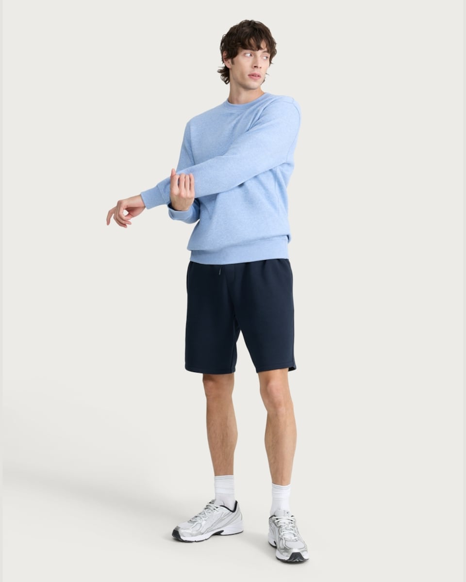 image 1 of F&F Active EVERYHOUR Cotton Rich Crew Neck Sweatshirt in Blue