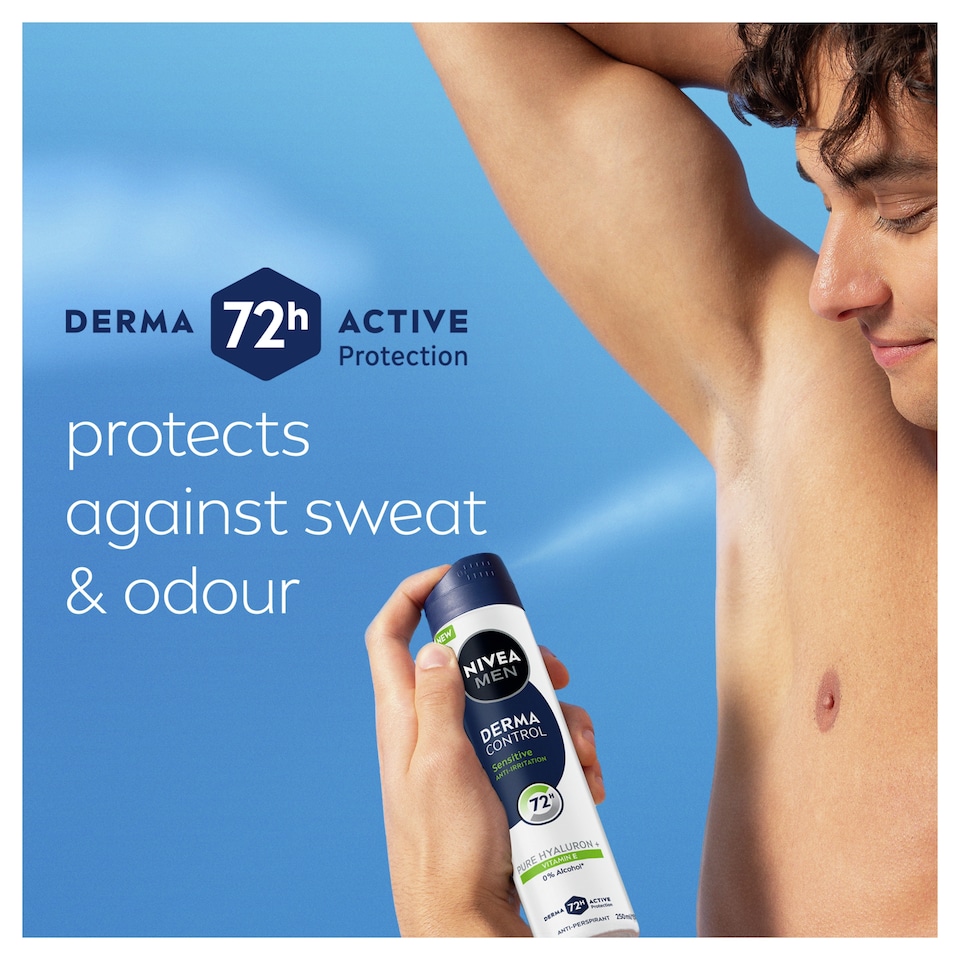 image 1 of NIVEA Men Derma Control Sensitive 72hr Anti Perspirant Deodorant Spray 250ml