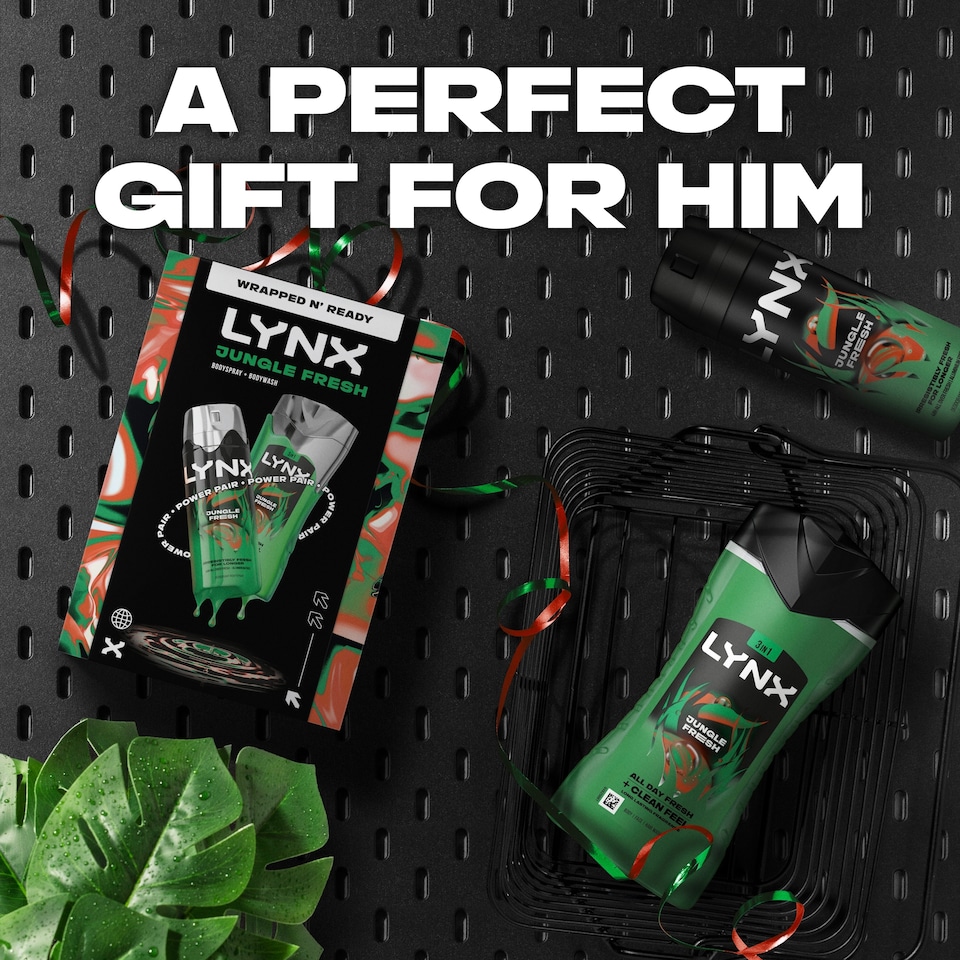 image 1 of Lynx Jungle Fresh Bodyspray & Bodywash Gift Set