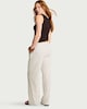 image 3 of F&F Textured Striped Wide Leg Drawstring Trousers in Cream