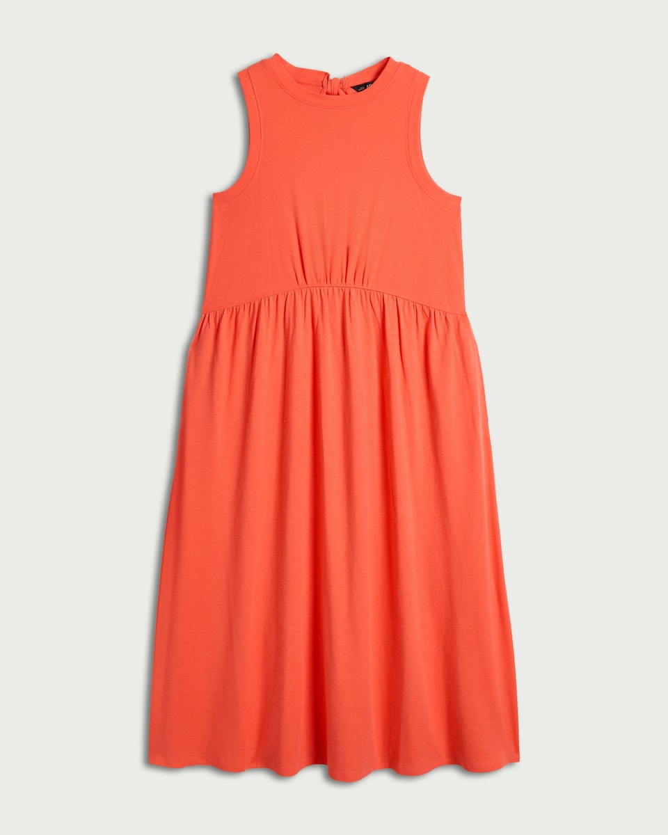 image 1 of F&F Cotton Rich Sleeveless Midi Dress in Coral