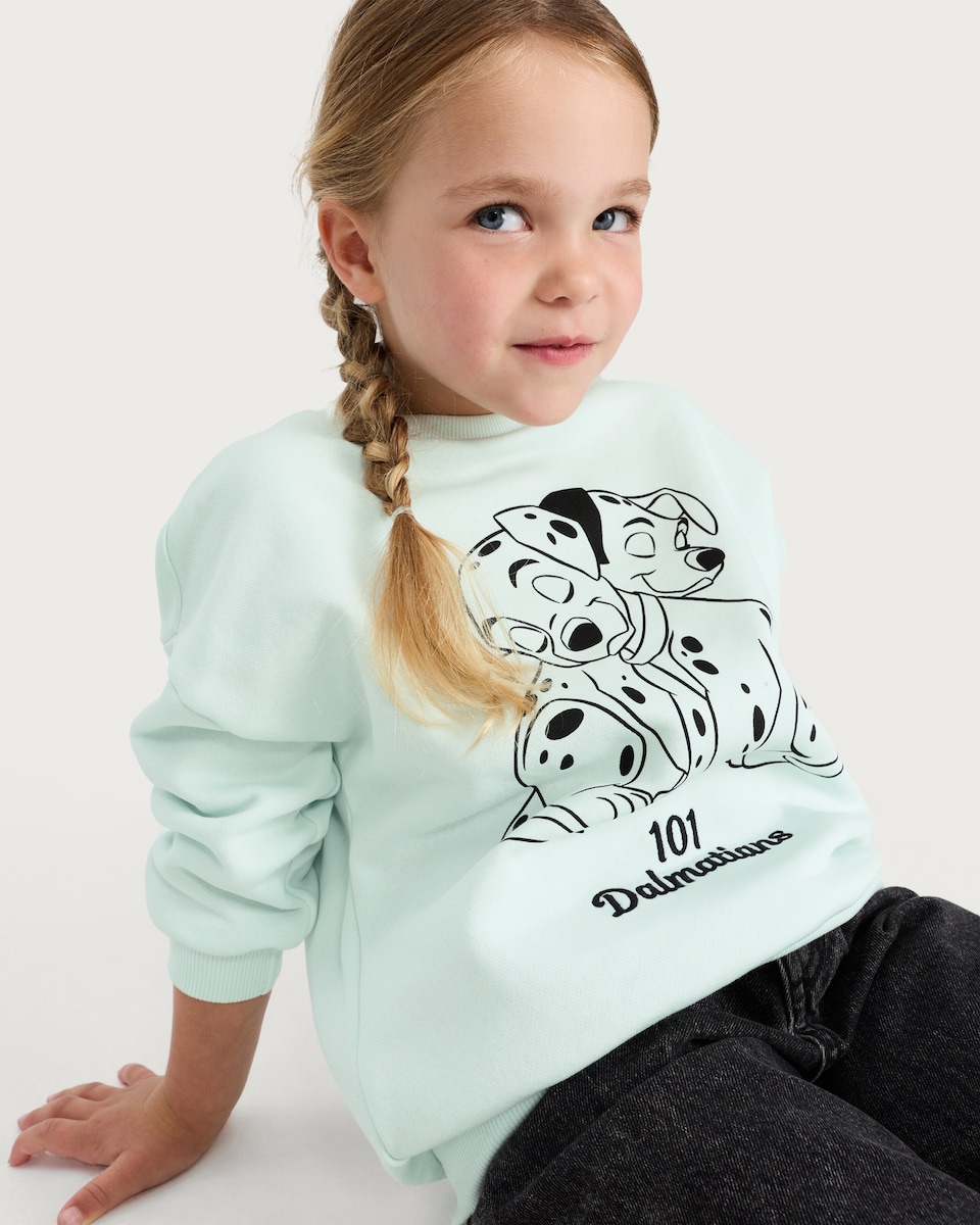 image 1 of Disney 101 Dalmatians Cotton Rich Sweatshirt in Blue