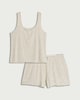 image 2 of F&F Ribbed Striped Pyjama Set in Multi White