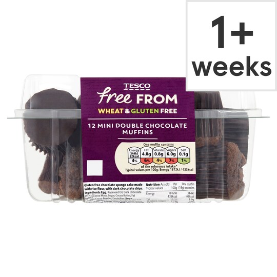 Tesco Free From Double Chocolate Mini Muffin 12 Pack Tesco Groceries