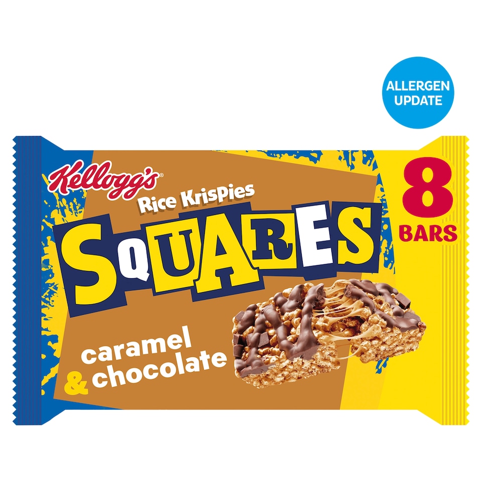 image 1 of Kellogg's Rice Krispies Squares Caramel & Chocolate Snack Bars 8x36g