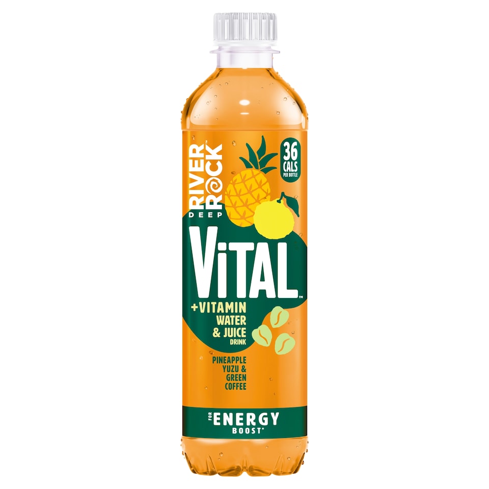 DEEP RIVER ROCK VITAL VITAMIN WATER & JUICE DRINK PINEAPPLE YUZU & GREEN COFFEE 450ML