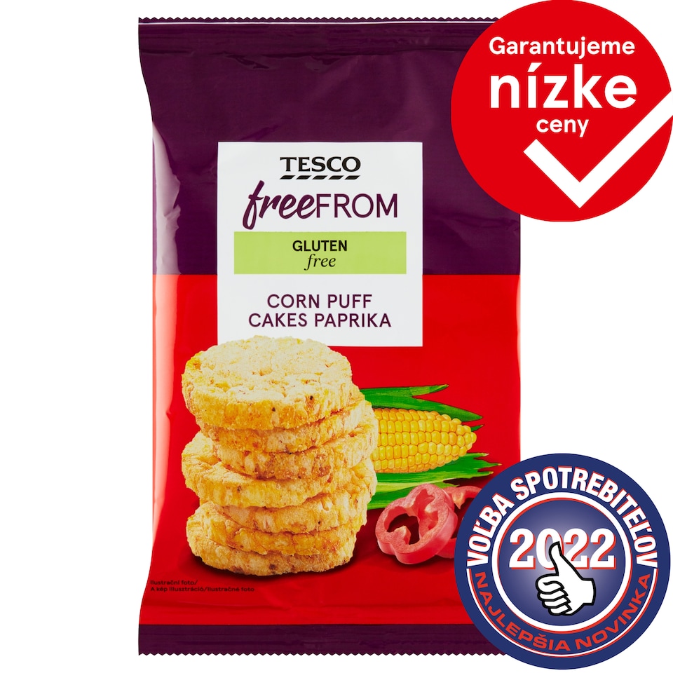 Tesco Free From Kukuričné chlebíčky s paprikovou príchuťou 60 g
