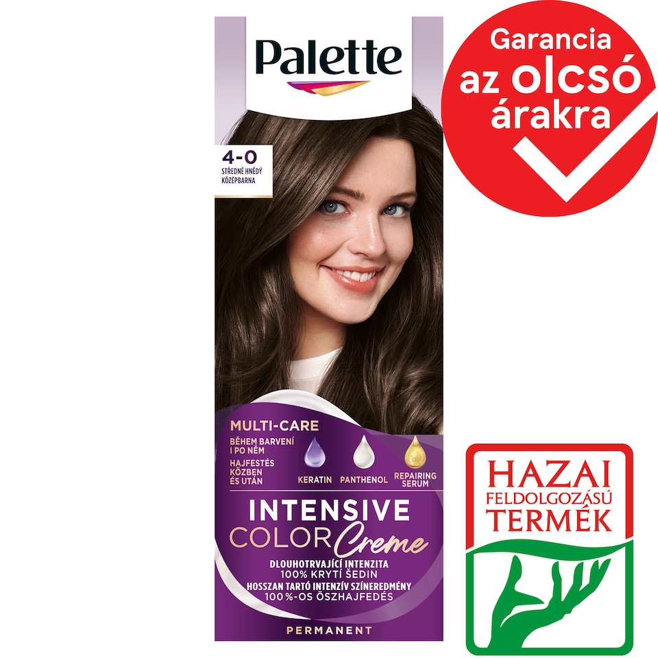 image 1 of Palette Intensive Color Creme Permanent Hair Dye 4-0 Middle Brown