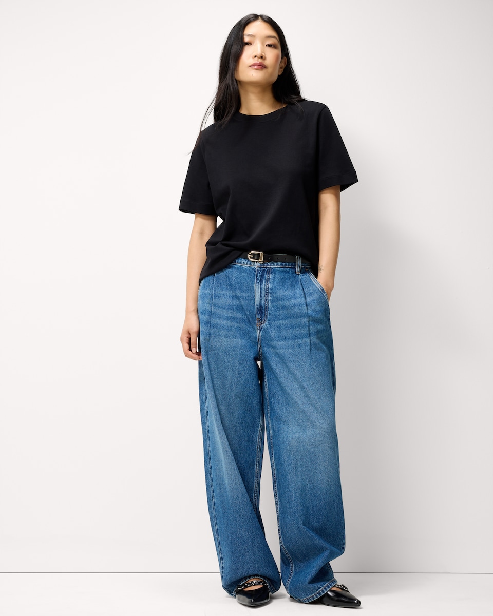 image 1 of F&F Pure Cotton Crew Neck T-Shirt in Black