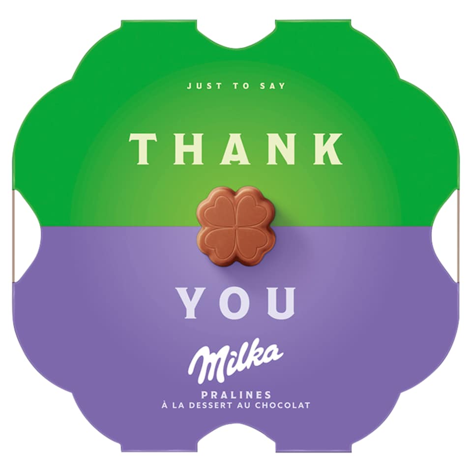 Milka Thank You Alpine Milk Chocolate Pralinés With Cocoa Cream Filling 44 G