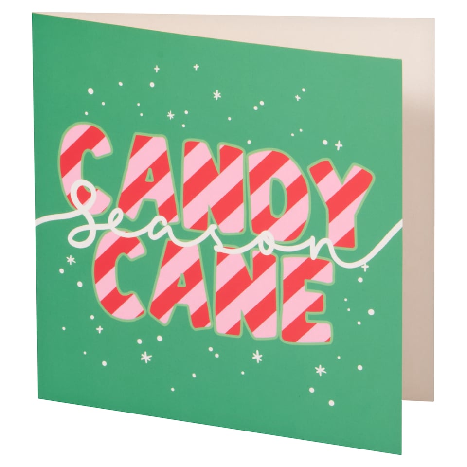 Tesco Candy Cane Christmas Cards 10 Pack