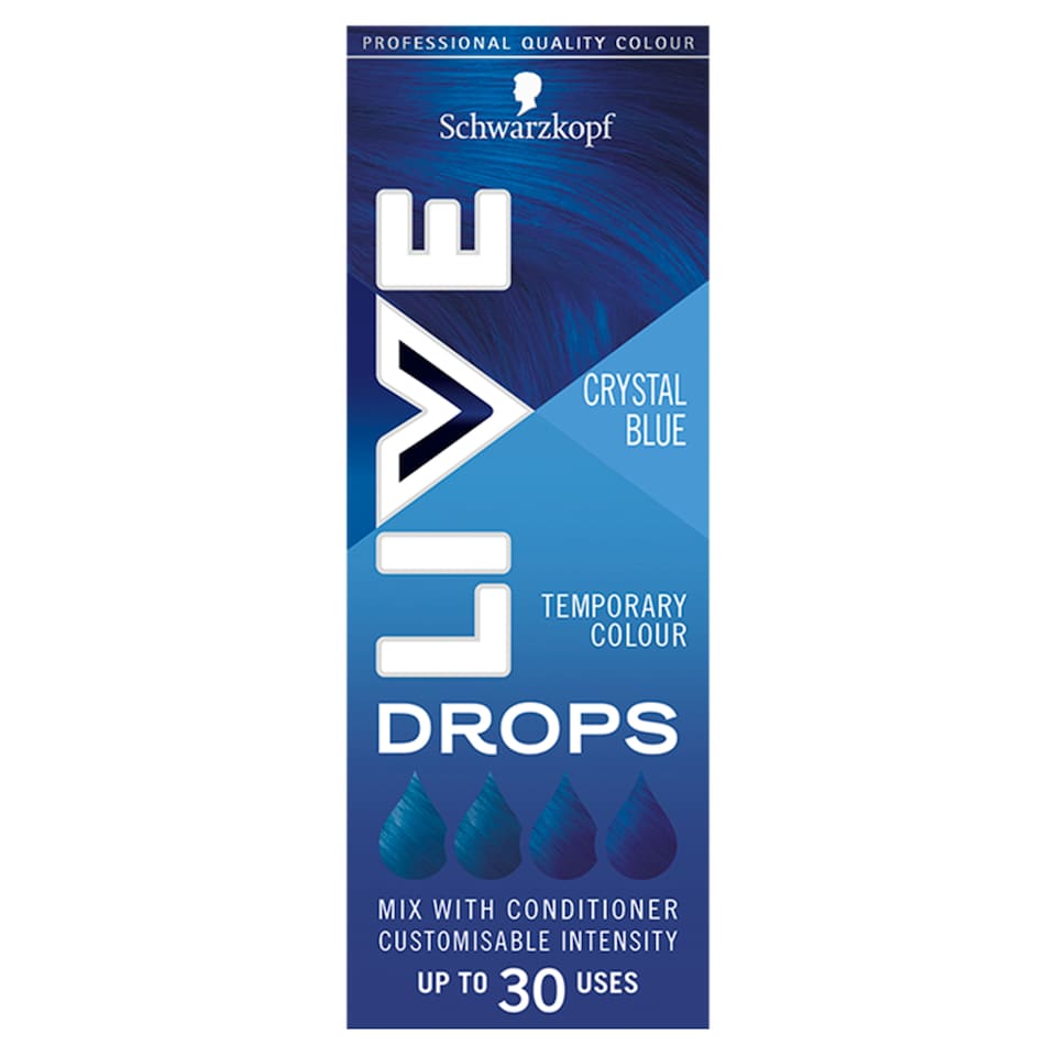 image 1 of Schwarzkopf Live Temporary Colour Drops Crystal Blue 30Ml