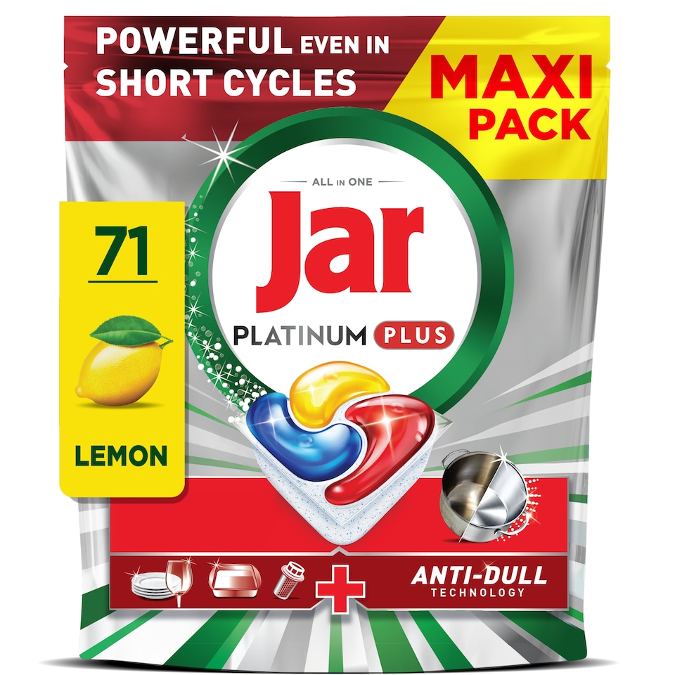 Jar Platinum Plus Mosogatókapszula, Lemon, , 71 Mosogatókapszula  1. kép