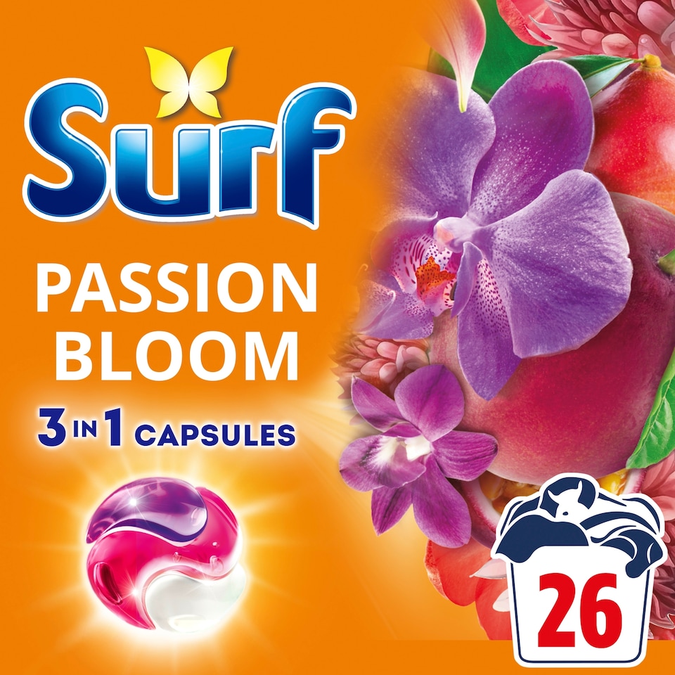 image 1 of Surf 3 In 1 Passion Bloom Washing Capsules 26 Washes 449.8g