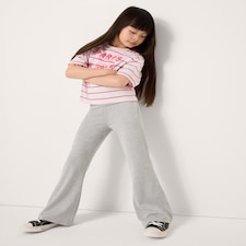 F&F Girls Fold-Over Wide Leg Leggings in Grey