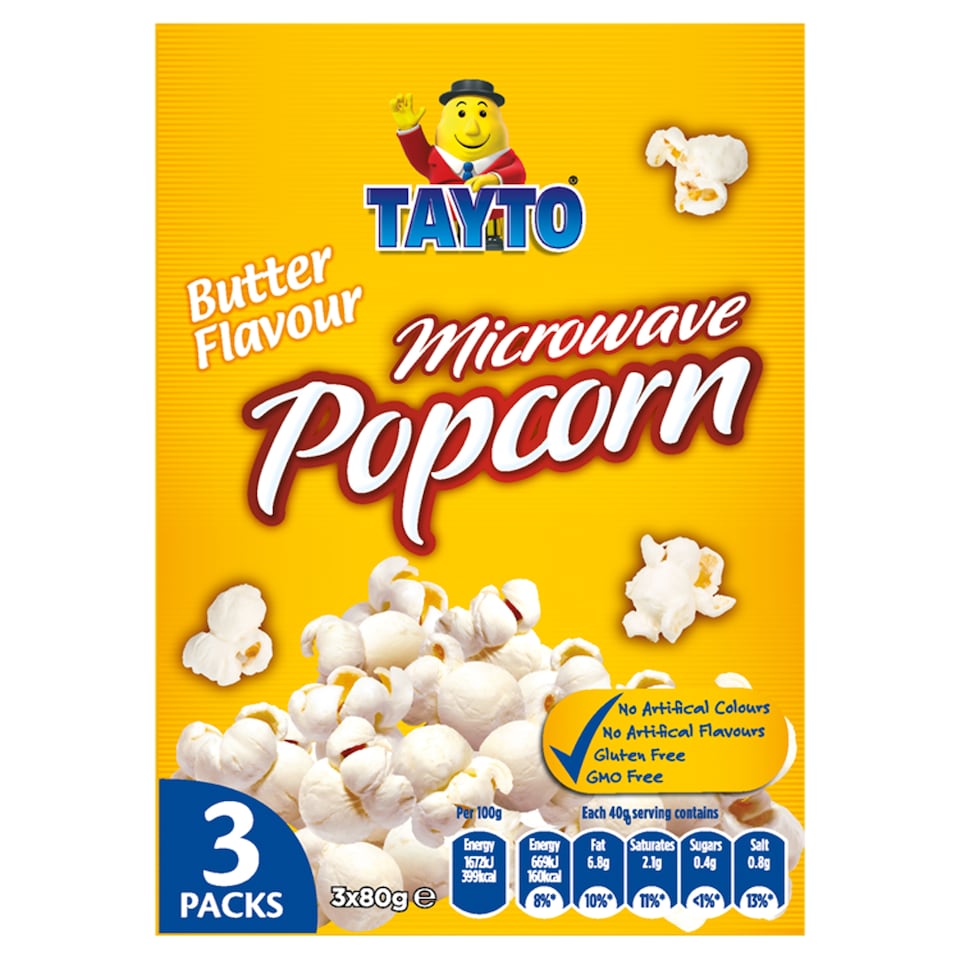 Tayto Micro Popcorn Butter 3 Pack X240g