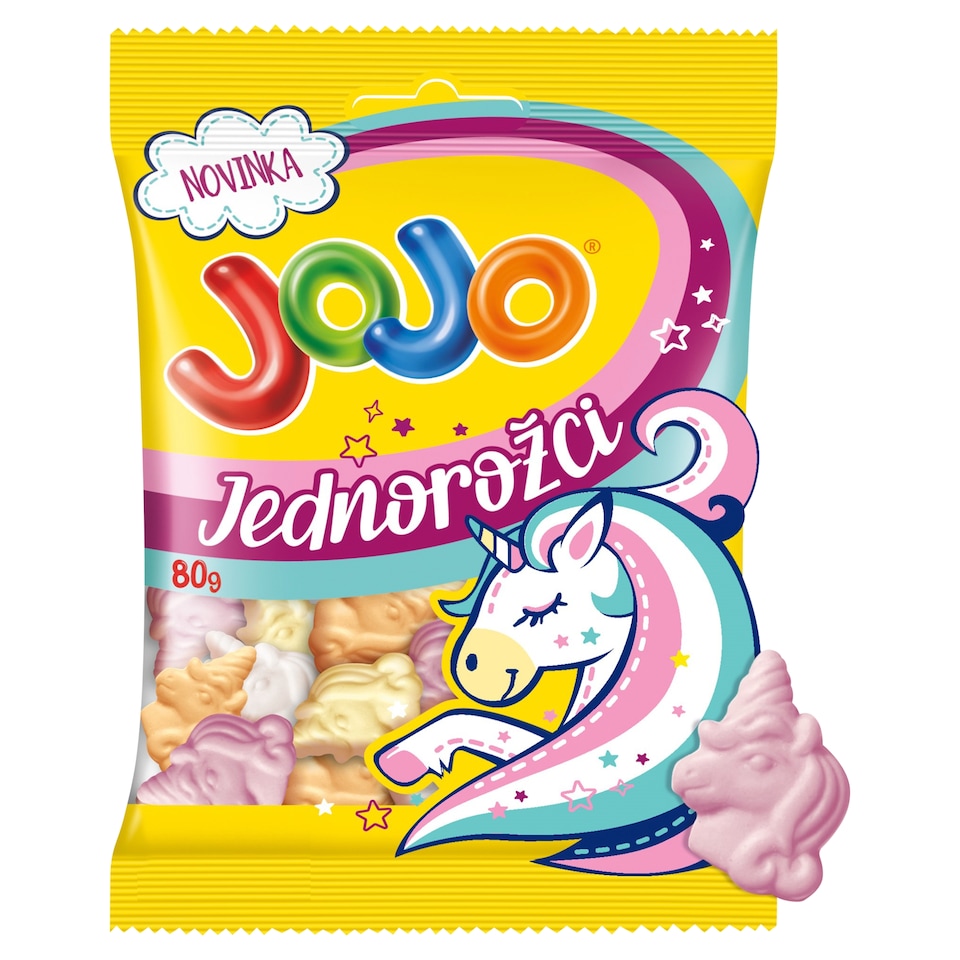 JOJO Jednorožci želé bonbóny s ovocnými příchutěmi 80g