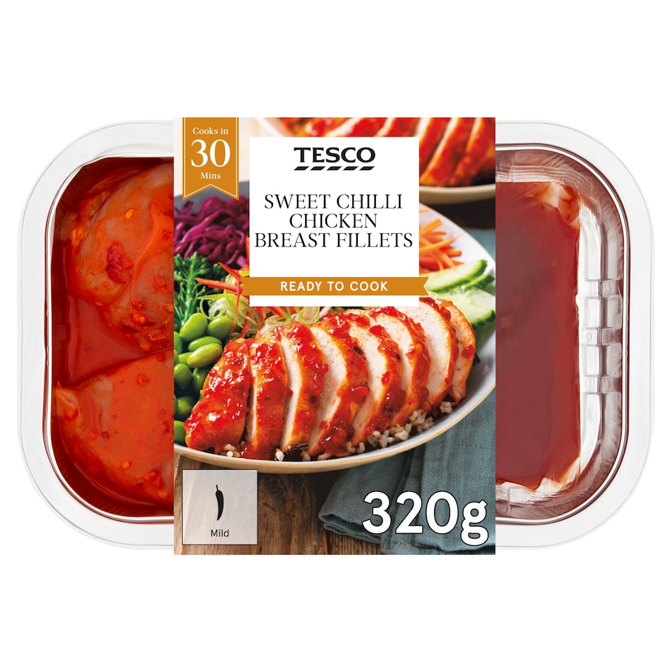 Tesco Sweet Chilli Chicken Breasts 320G Tesco Groceries