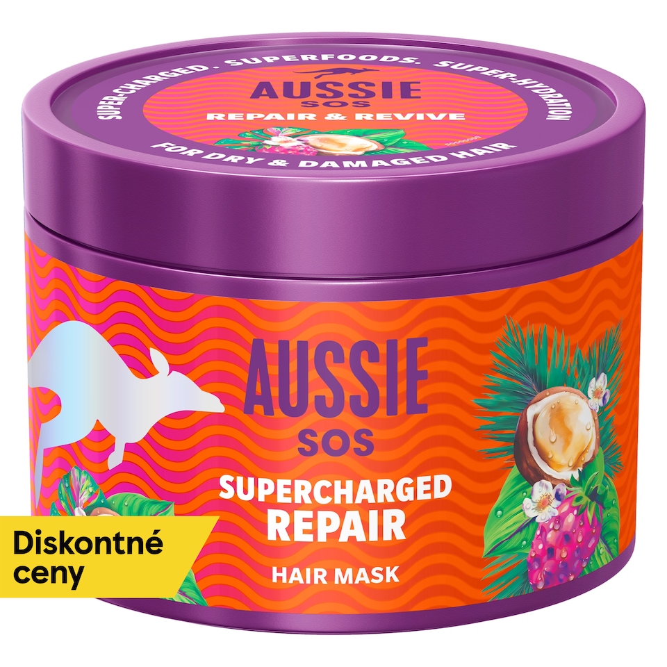 obrázok 1 z Aussie SOS Supercharged Repair Maska na Vlasy na Suché, Namáhané a Poškodené Vlasy