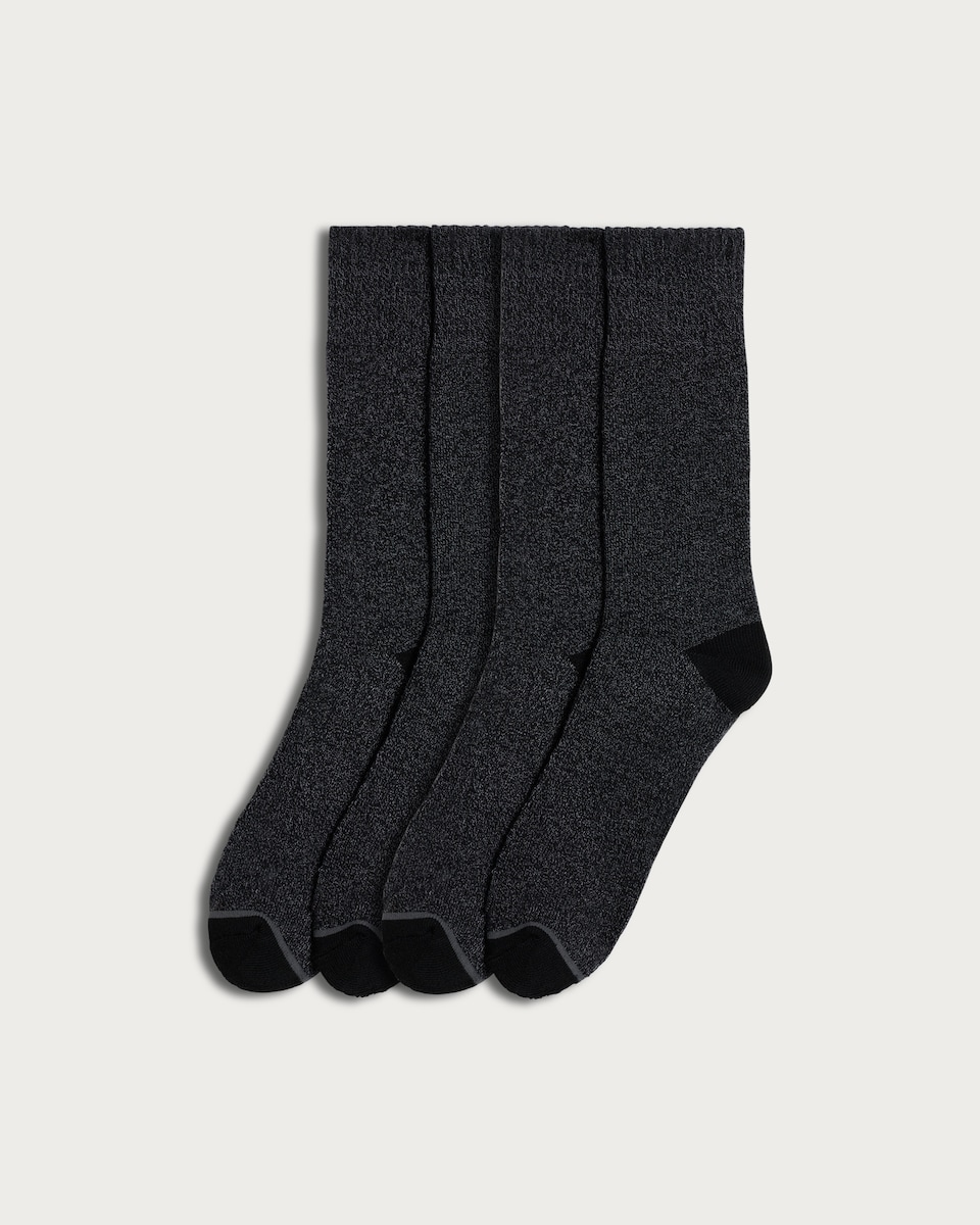 Weatherproof 4-Pack Thermal Socks in Black