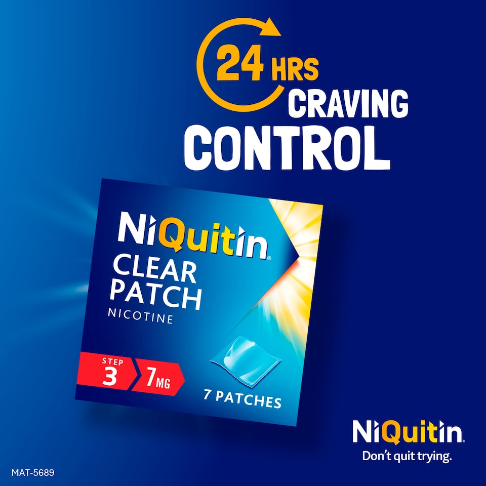 image 1 of NiQuitin Clear Patch Stop Smoking Aid 7mg Nicotine Patches 7s