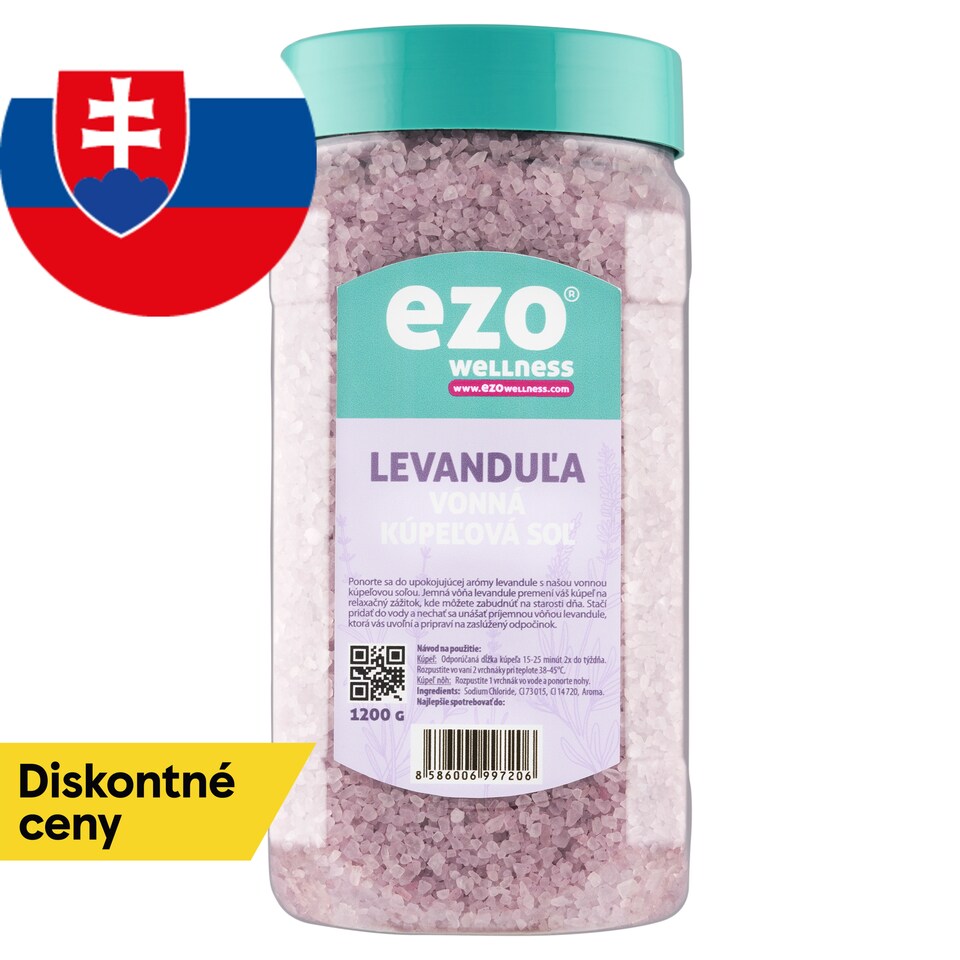 obrázok 1 z Ezo Wellness levanduľa vonná kúpeľová soľ 1200 g