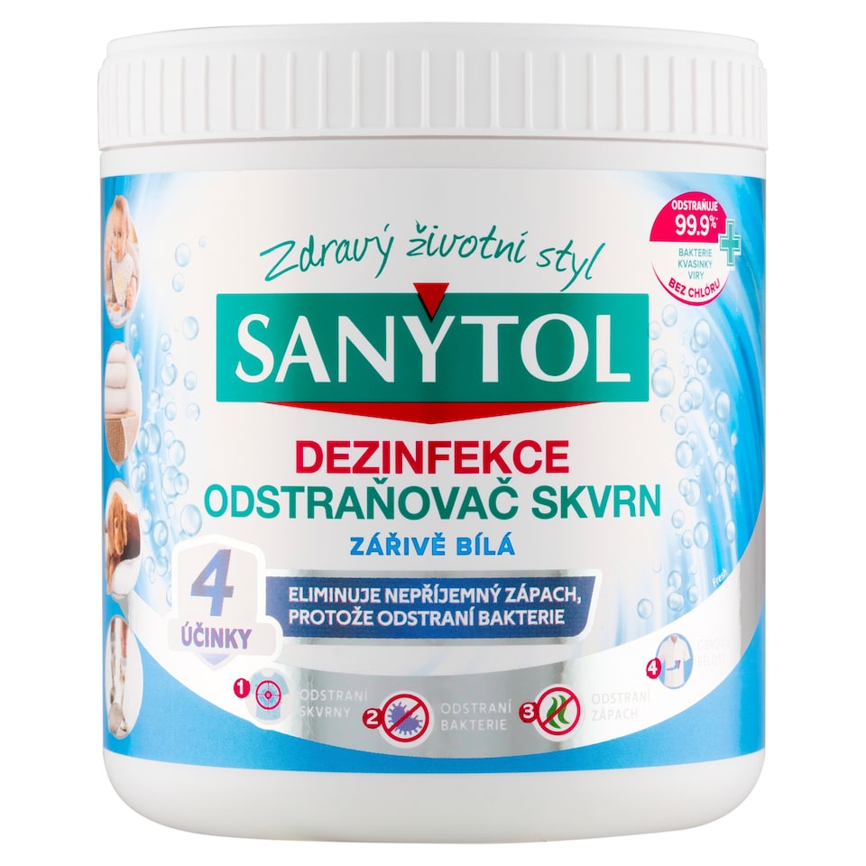 obrázok 1 z Sanytol Dezinfekcia odstraňovač škvŕn žiarivá biela 450 g