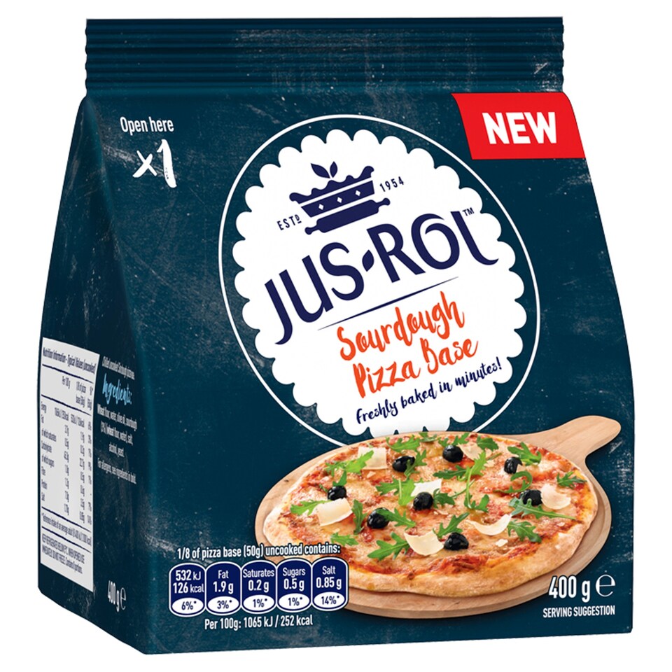 JusRol Sourdough Pizza Base 400G Tesco Groceries