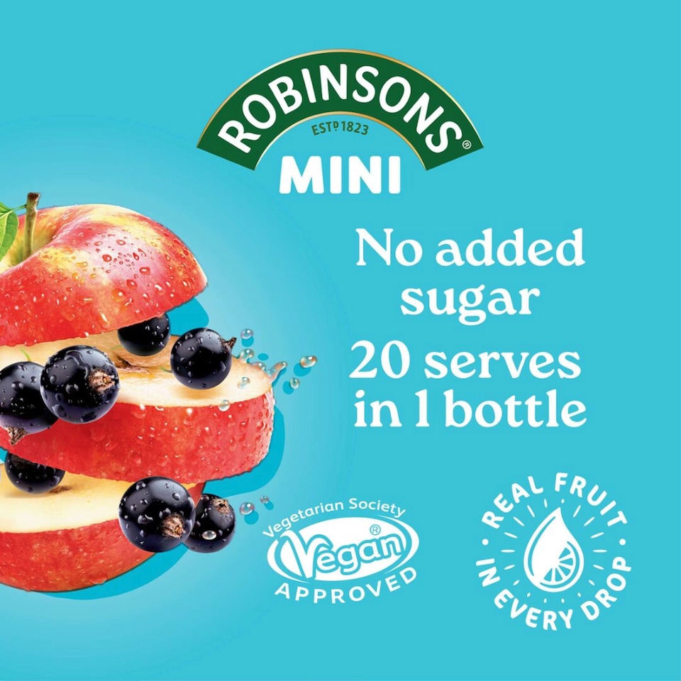 image 1 of Robinsons Mini Apple & Blackcurrant On-The-Go Squash 66ml