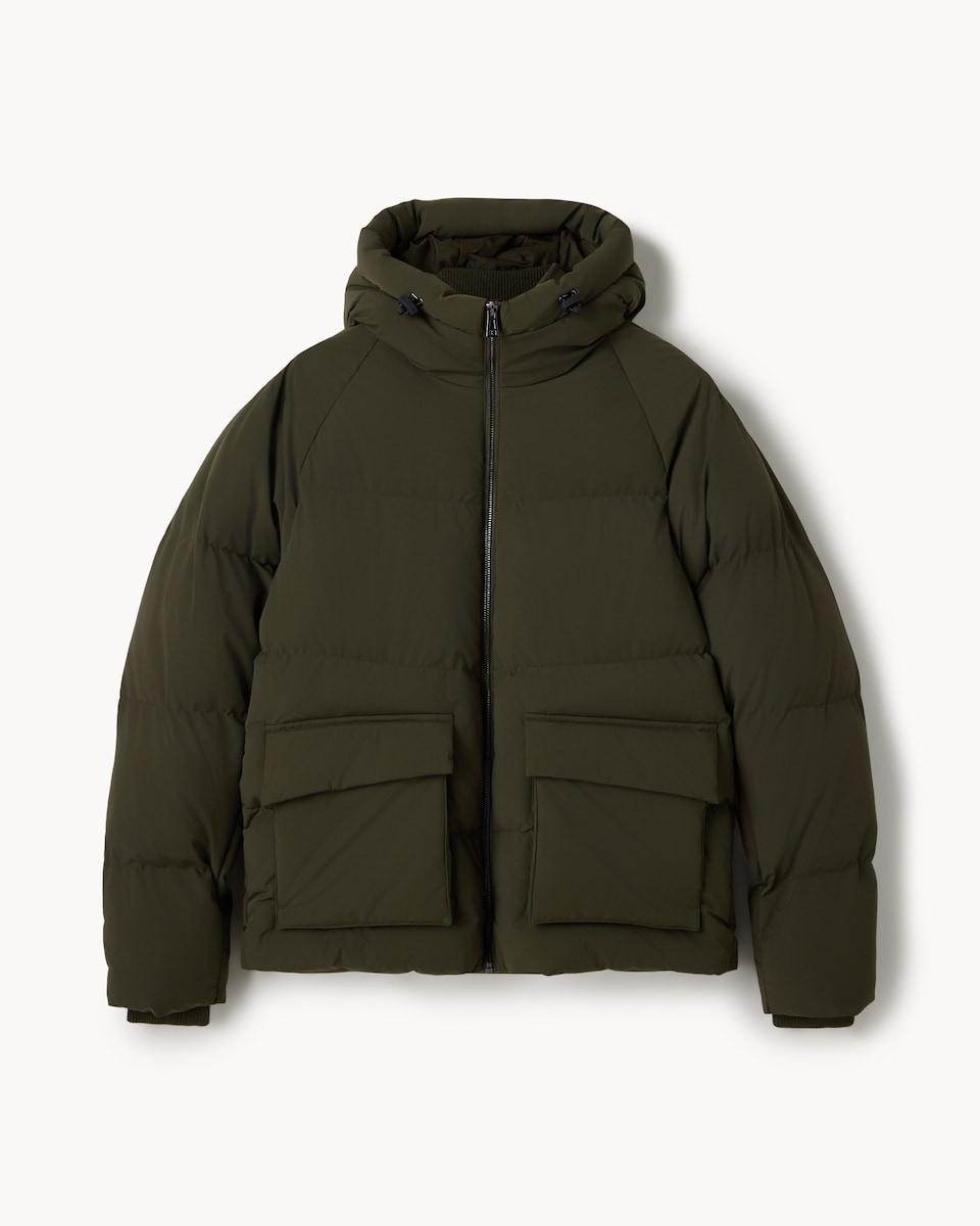 image 1 of F&F Hooded Puffer Jacket in Khaki