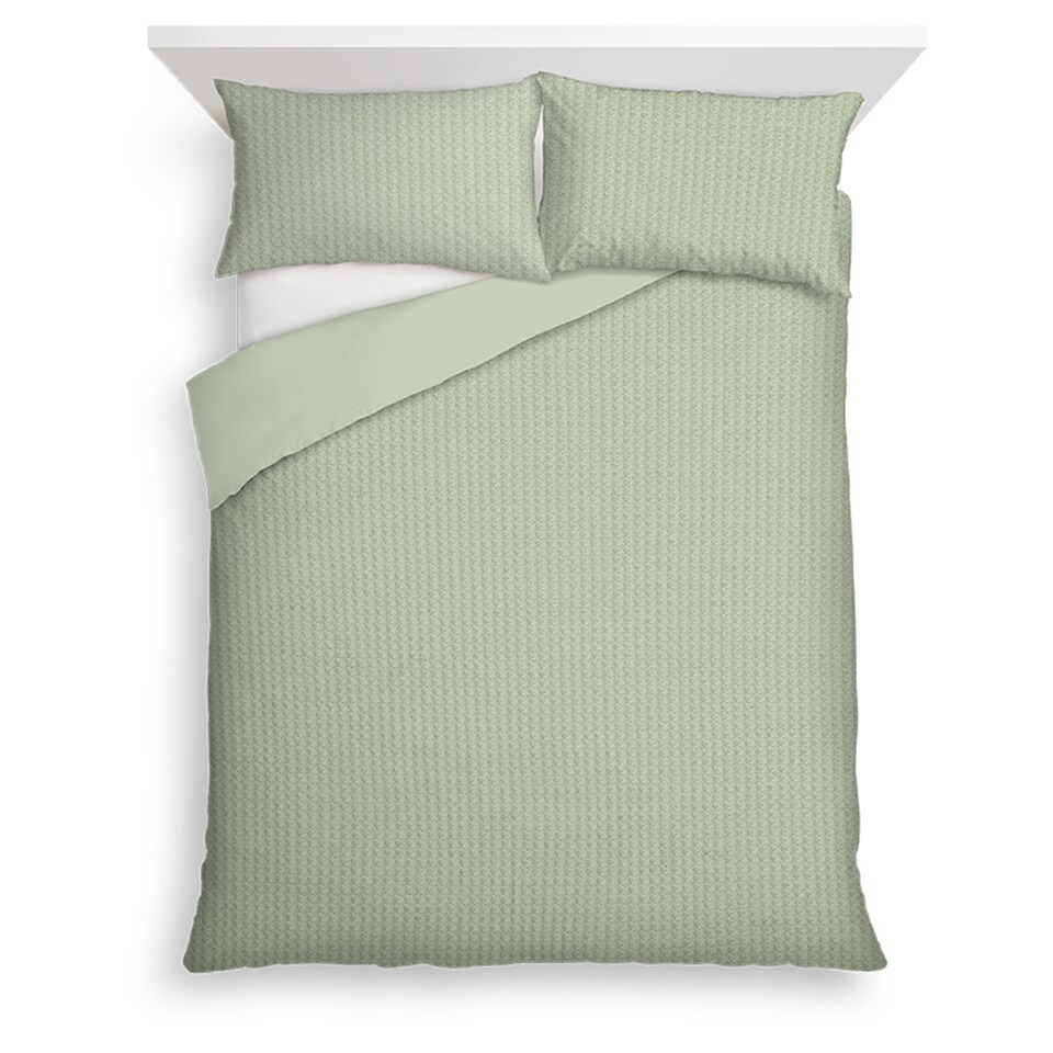 Tesco Sage Waffle Jersey Bedset King