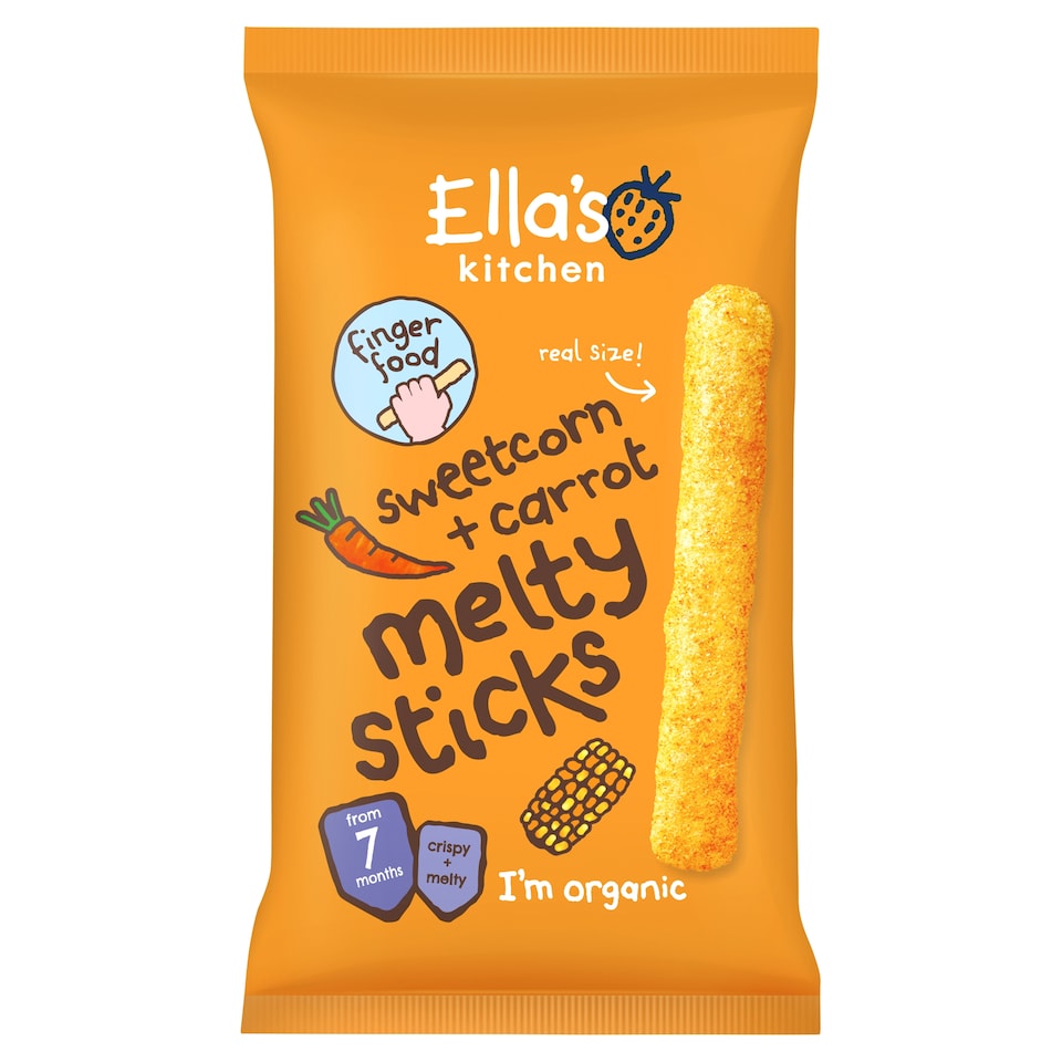 Ella's Kitchen Sweetcorn Plus Carrot Melty Sticks 17G