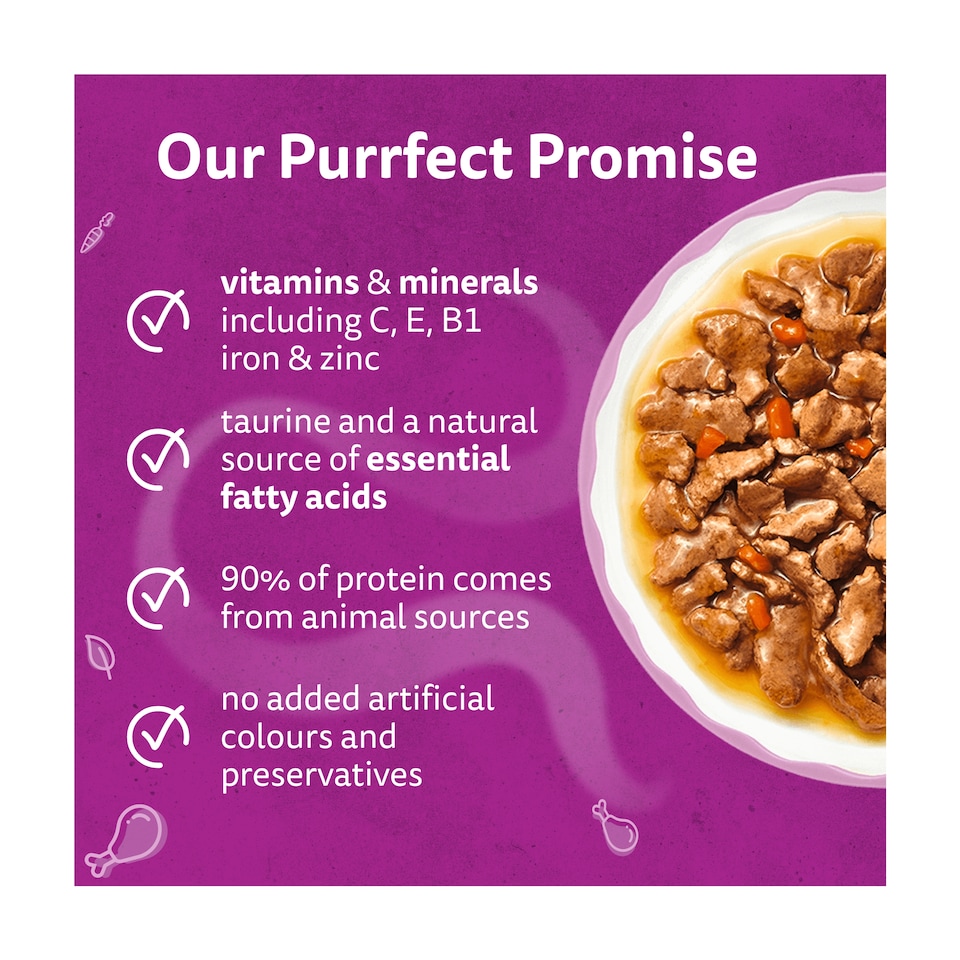 image 1 of WHISKAS 1+ Aromatic Fragrant Fusions Selection Wet Cat Food Pouches in Gravy 40x85g