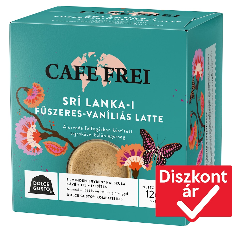 Cafe Frei Srí Lanka-i Fűszeres-Vaníliás Latte kapszula 9 x 14 g (126 g)
