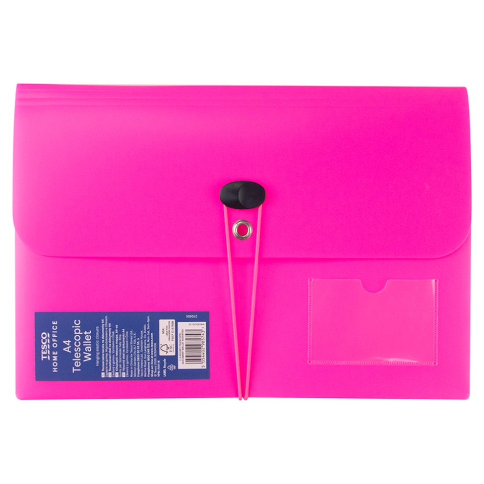 Tesco Home Office A4-es kihúzható rekeszes mappa gumis zárral 1. kép