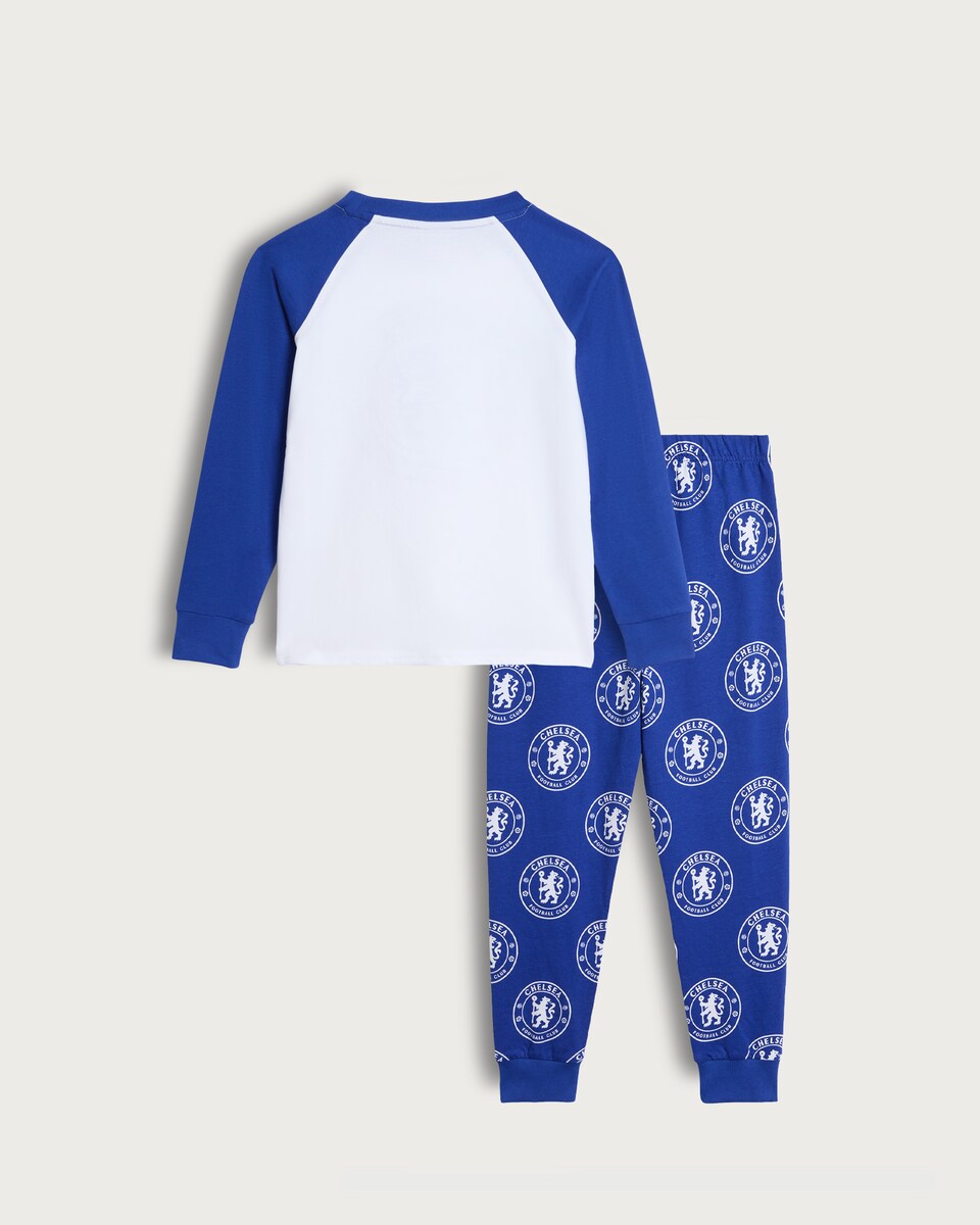 image 1 of Chelsea FC Pure Cotton Pyjama Set in Blue