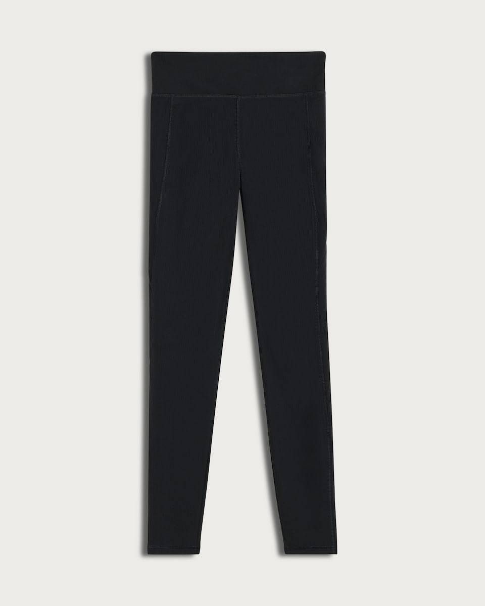 image 1 of F&F Active EVERYHOUR Ribbed Leggings in Black
