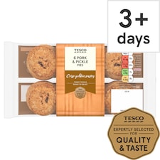 Tesco Pork & Pickle Pies 6 Pack 300g