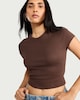 image 1 of F&F Cotton Rich Ribbed Baby T-Shirt in Brown