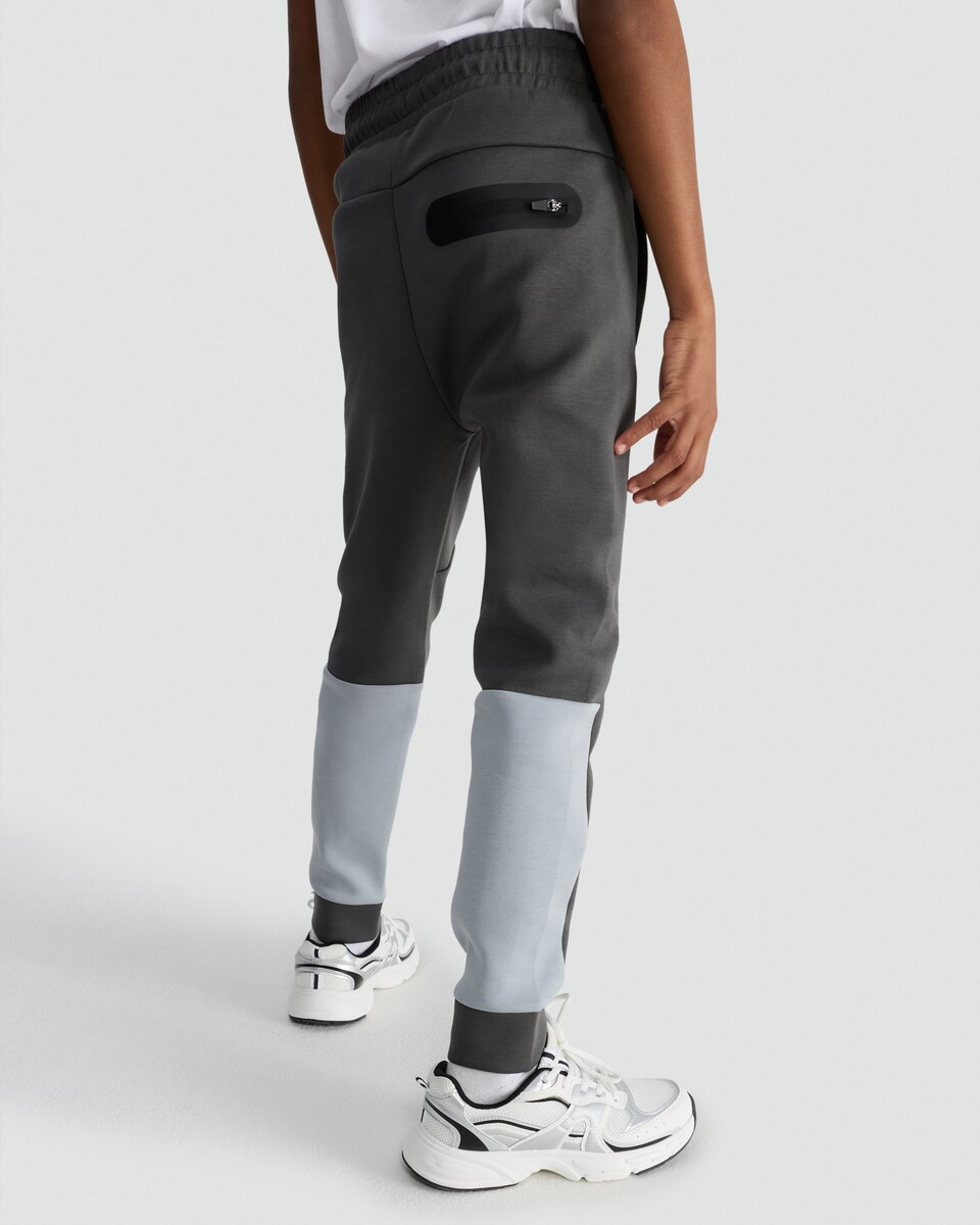 image 1 of F&F Active Boys Cotton Rich Colour Block Co-ord Joggers in Grey