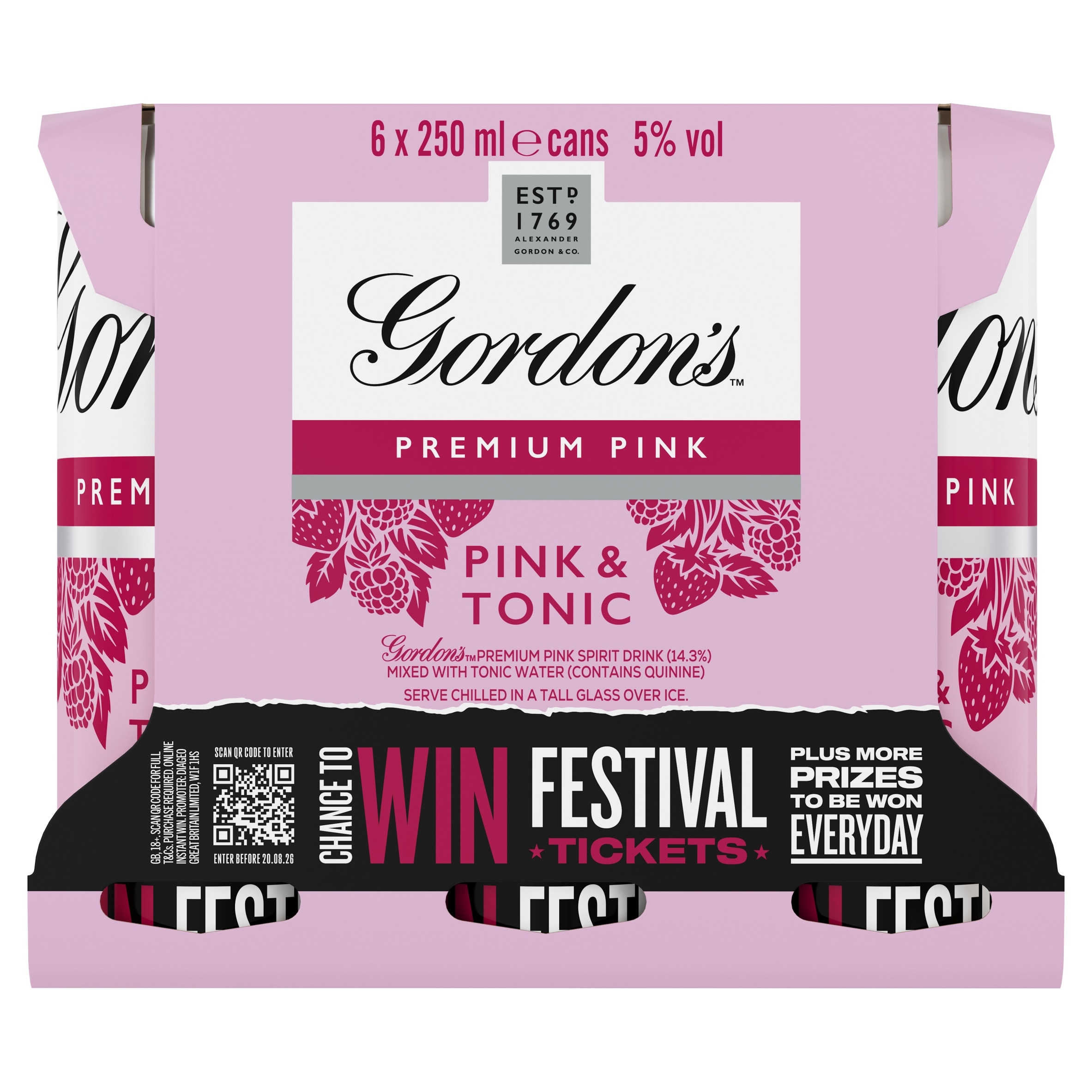 Gordon's Pink Gin & Tonic Original 6x250ml