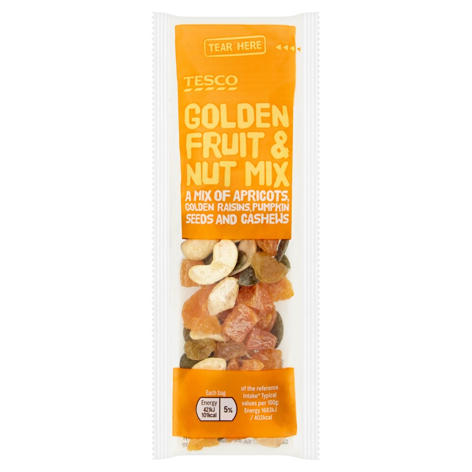 Tesco Golden Fruit & Nut Mix 25G